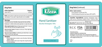 (Label) Kleen Hand Sanitizer 250 mL - KLEEN 250ml Saigon Cosmetics